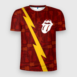 Мужская футболка 3D Slim Rolling Stones гитары и молния