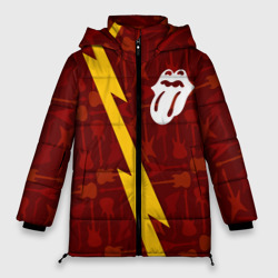 Женская зимняя куртка Oversize Rolling Stones гитары и молния