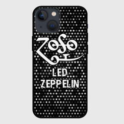 Чехол для iPhone 13 mini Led Zeppelin glitch на темном фоне