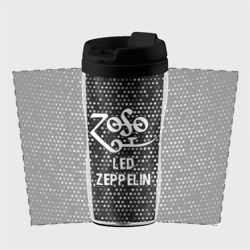 Термокружка-непроливайка Led Zeppelin glitch на темном фоне - фото 2