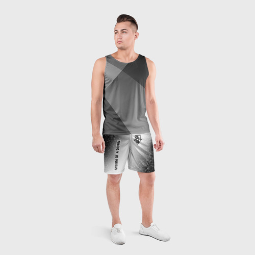Мужские шорты спортивные System of a Down glitch на светлом фоне: надпись, символ, цвет 3D печать - фото 4