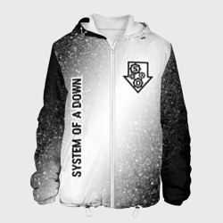 Мужская куртка 3D System of a Down glitch на светлом фоне: надпись, символ
