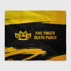 Плед 3D Five Finger Death Punch - gold gradient: надпись и символ