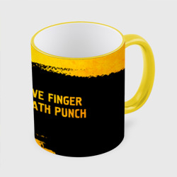 Кружка с полной запечаткой Five Finger Death Punch - gold gradient: надпись и символ