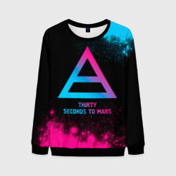 Мужской свитшот 3D Thirty Seconds to Mars - neon gradient