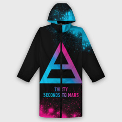 Мужской дождевик 3D Thirty Seconds to Mars - neon gradient