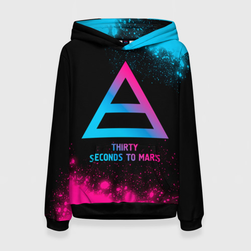 Женская толстовка 3D Thirty Seconds to Mars - neon gradient, цвет 3D печать