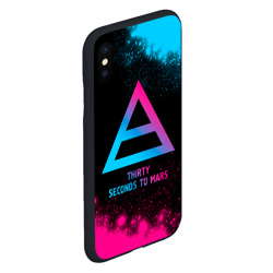 Чехол для iPhone XS Max матовый Thirty Seconds to Mars - neon gradient - фото 2