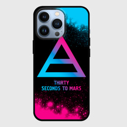 Чехол для iPhone 13 Pro Thirty Seconds to Mars - neon gradient