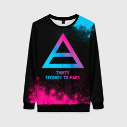 Женский свитшот 3D Thirty Seconds to Mars - neon gradient