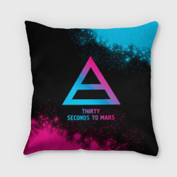 Подушка 3D Thirty Seconds to Mars - neon gradient