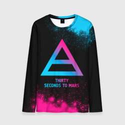 Мужской лонгслив 3D Thirty Seconds to Mars - neon gradient