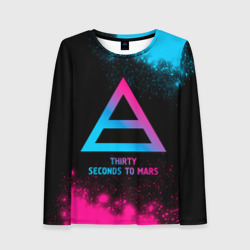 Женский лонгслив 3D Thirty Seconds to Mars - neon gradient