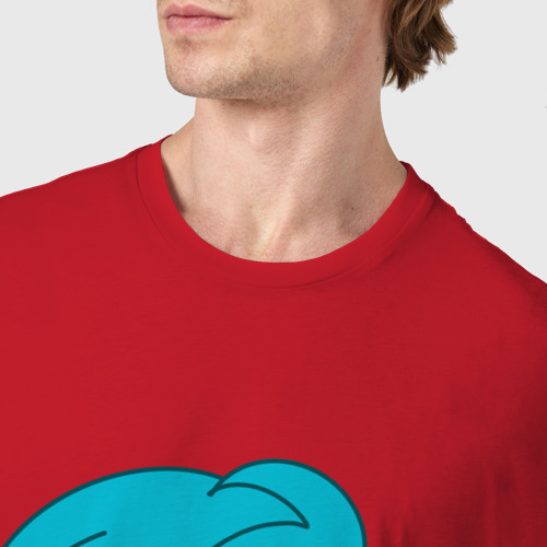 Мужская футболка хлопок Череп хипстера, цвет красный - фото 6