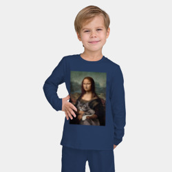 Детская пижама с лонгсливом хлопок Мона Лиза с котиком - фото 2