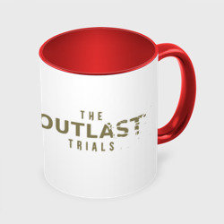 Кружка с принтом The Outlast Trials: Leland Coyle для любого человека, вид спереди №3. Цвет основы: белый + красный