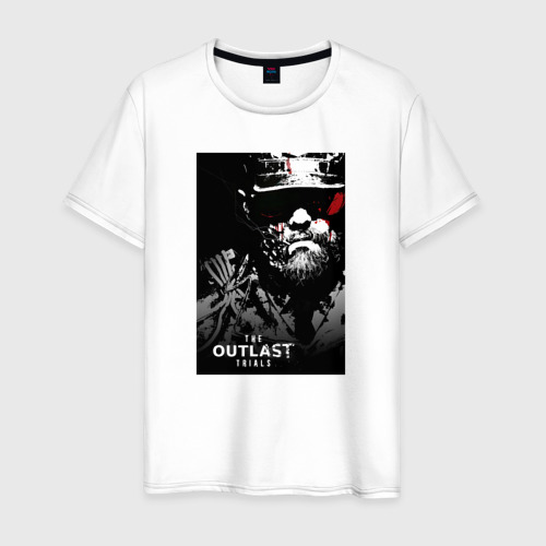Мужская футболка из хлопка с принтом The Outlast Trials Лиланд Койл, вид спереди №1