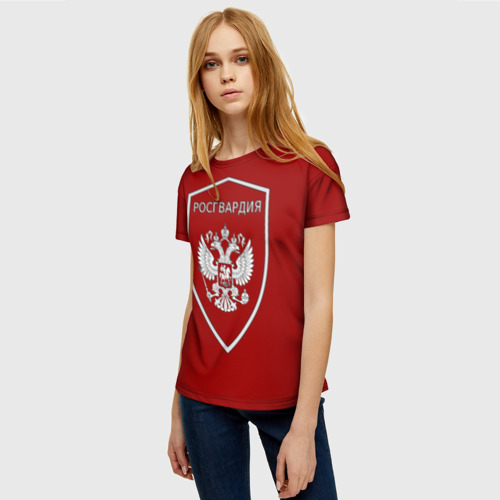 Женская футболка 3D с принтом Росгвардия РФ, фото на моделе #1