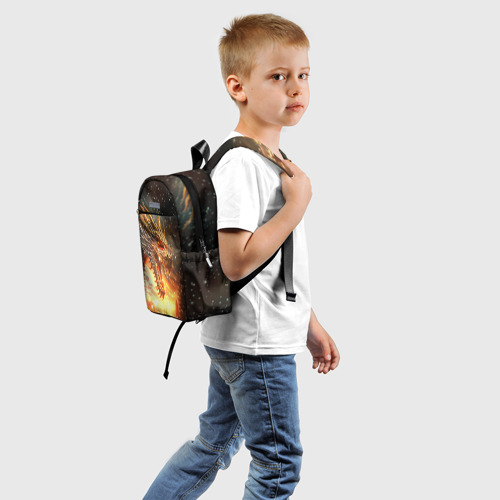Детский рюкзак 3D с принтом Свирепые драконы восстают, вид сзади #1