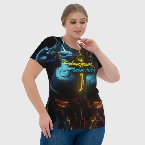 Женская футболка 3D с принтом Киберпанк 2077 призрачная свобода неоновый торс, фото #4