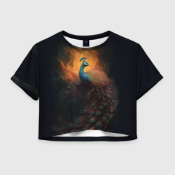 Женская футболка Crop-top 3D Жар-птица: арт нейросети