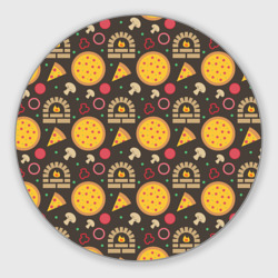 Круглый коврик для мышки Пицца из печи