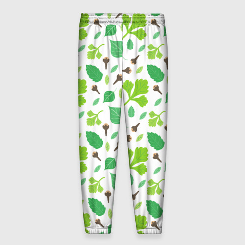 Мужские брюки 3D с принтом Green plants, вид сзади #1