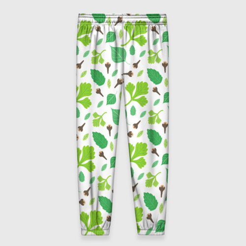 Женские брюки 3D с принтом Green plants, вид сзади #1