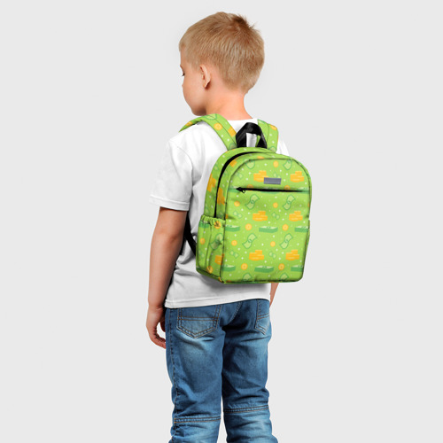 Детский рюкзак 3D с принтом Dollar money, фото на моделе #1