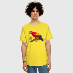 Мужская футболка хлопок Oversize Попугай отдыхает - фото 2