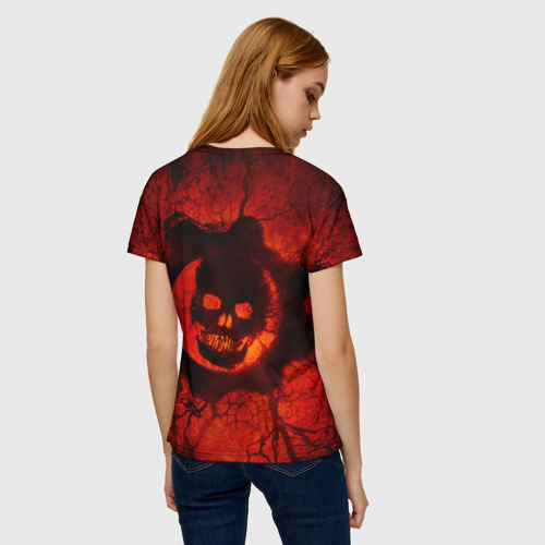 Женская футболка 3D Gears of War красный, цвет 3D печать - фото 4