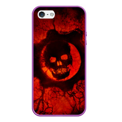 Чехол для iPhone 5/5S матовый Gears of War красный