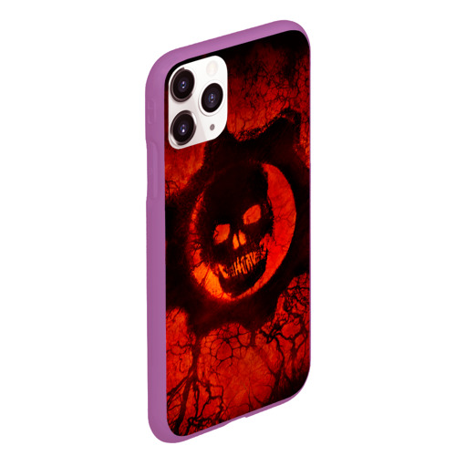 Чехол для iPhone 11 Pro Max матовый Gears of War красный, цвет фиолетовый - фото 3