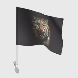Флаг для автомобиля Дикий кошачий зверь