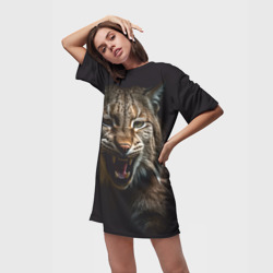 Платье-футболка 3D Дикий кошачий зверь - фото 2