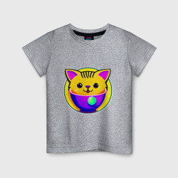 Детская футболка хлопок Милый котёнок в чаше
