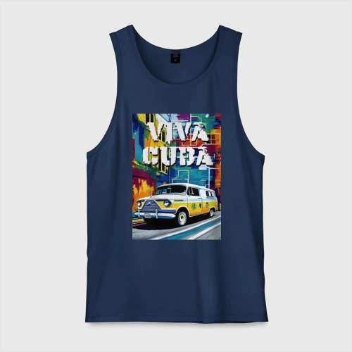 Мужская майка хлопок Viva Cuba - car - retro