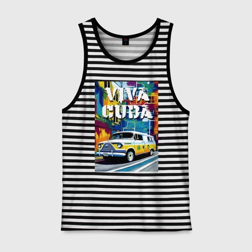 Мужская майка хлопок Viva Cuba - car - retro