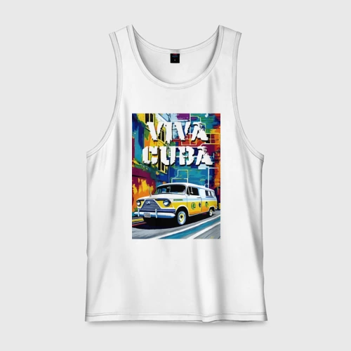 Мужская майка хлопок Viva Cuba - car - retro