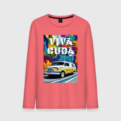 Мужской лонгслив хлопок Viva Cuba - car - retro