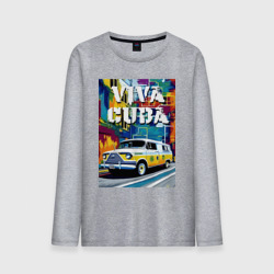 Мужской лонгслив хлопок Viva Cuba - car - retro