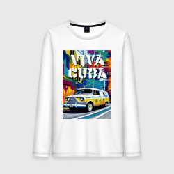 Мужской лонгслив хлопок Viva Cuba - car - retro