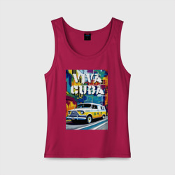 Женская майка хлопок Viva Cuba - car - retro