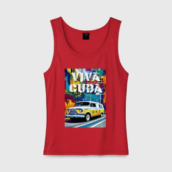 Женская майка хлопок Viva Cuba - car - retro