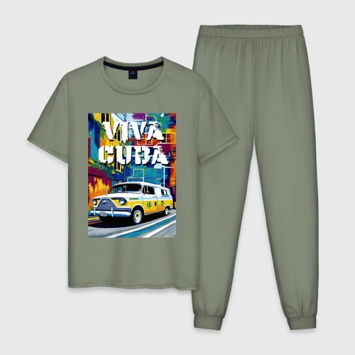 Мужская пижама хлопок Viva Cuba - car - retro