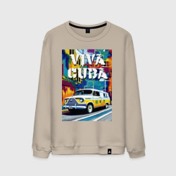 Мужской свитшот хлопок Viva Cuba - car - retro