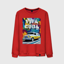 Мужской свитшот хлопок Viva Cuba - car - retro