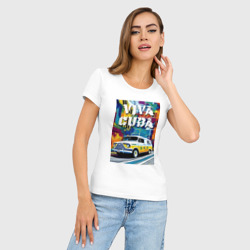 Женская футболка хлопок Slim Viva Cuba - car - retro - фото 2