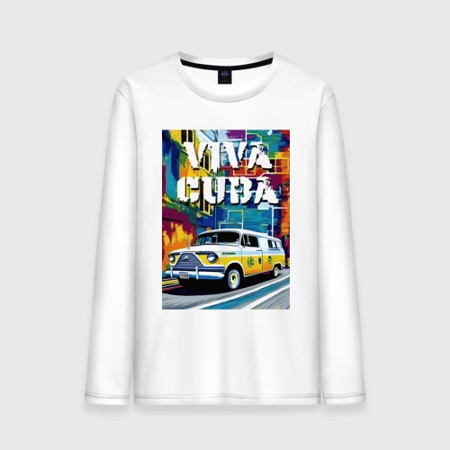 Мужской лонгслив хлопок Viva Cuba - car - retro