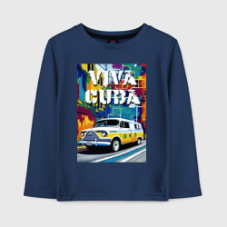 Детский лонгслив хлопок Viva Cuba - car - retro